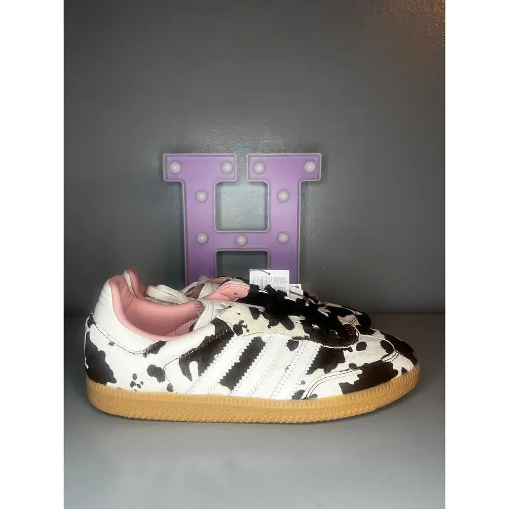 adidas Originals Samba OG trainers in cow print sz UK 8W/ US 9.5